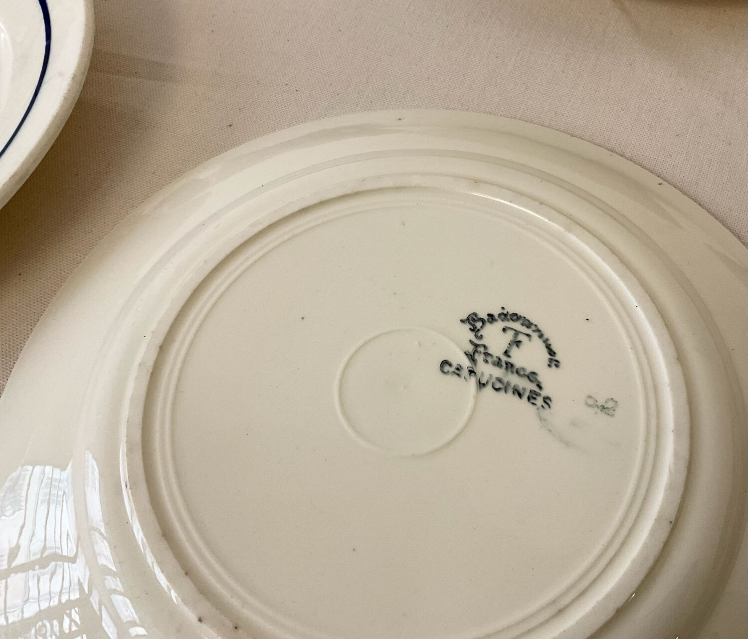 Set of 8 flat plates Badonviller Capucine – French earthenware