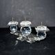 Swarovski candlestick in cut crystal signed sc swarovski design 1980