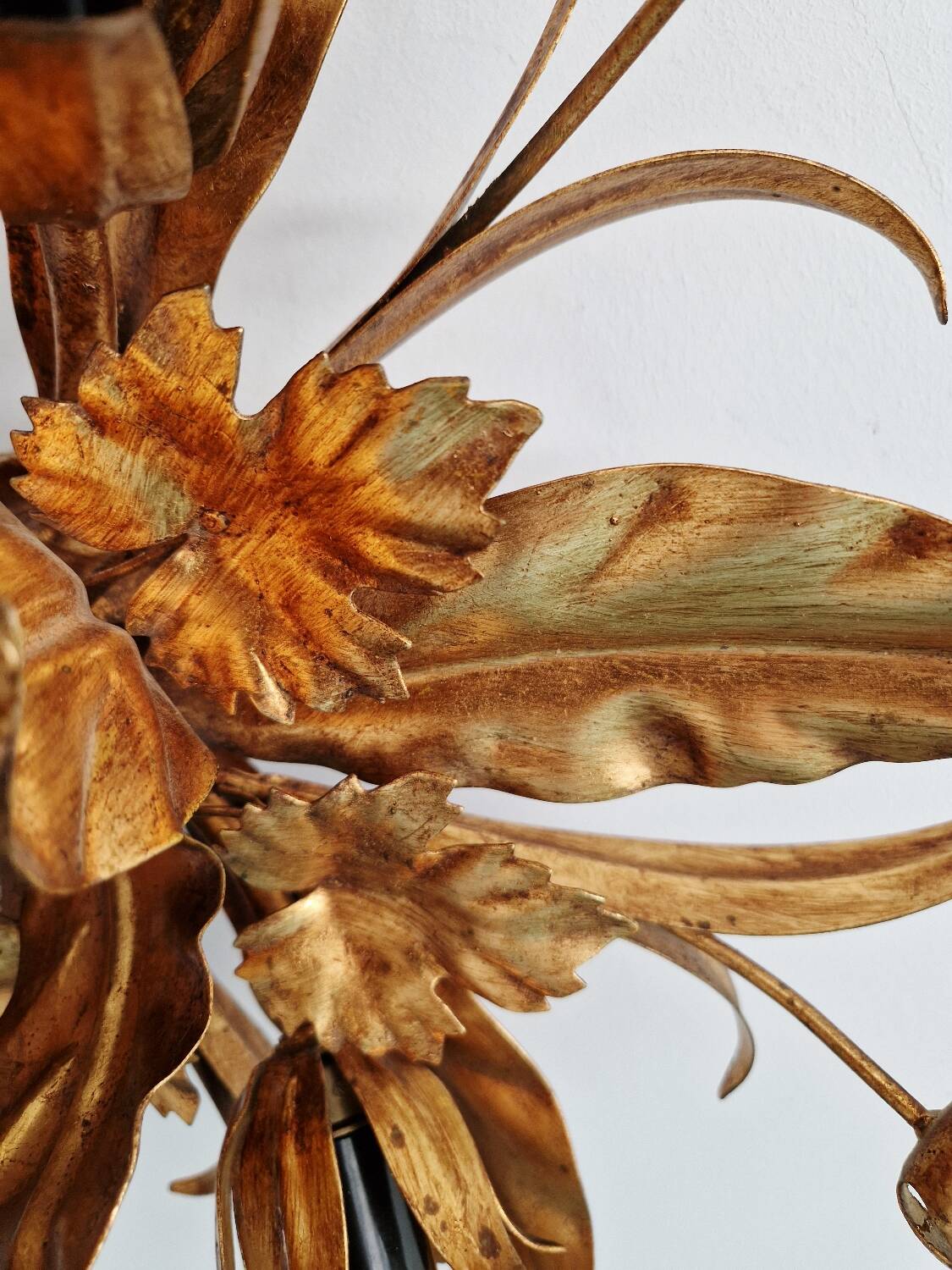 Italian ceiling light in gold-tone metal, 1970s
