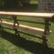 Pair of benches in oak and cherry 250x29x45