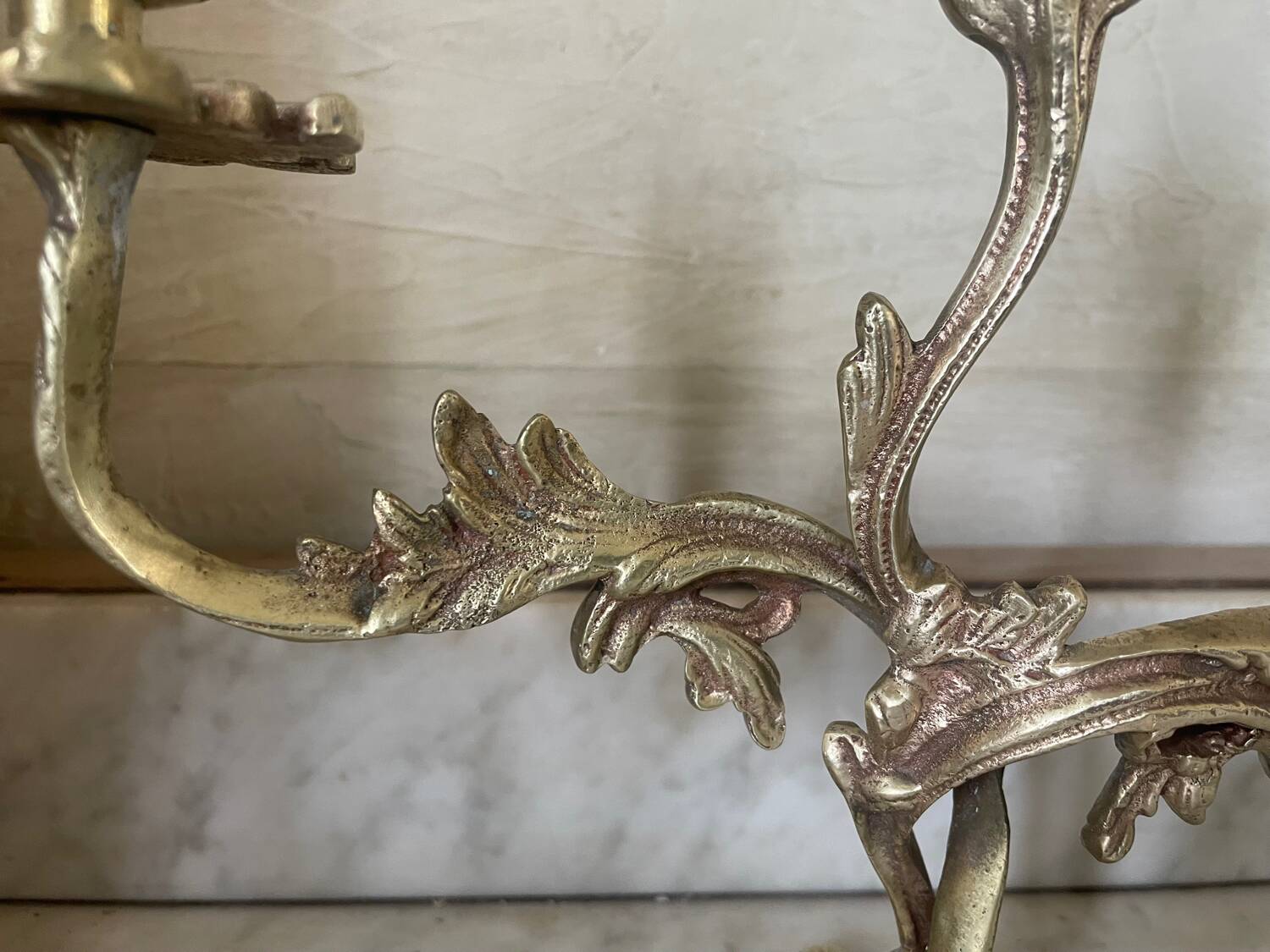 Old gilded bronze candlestick