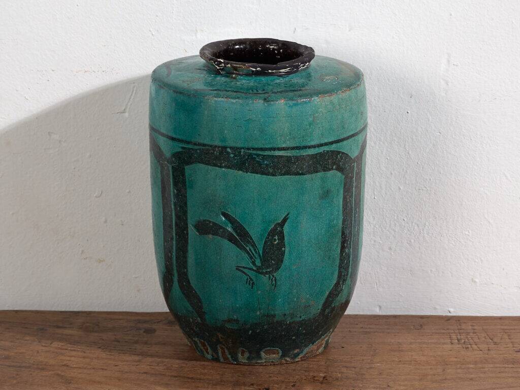 Large ancient turquoise green vase (circa 1820) #30