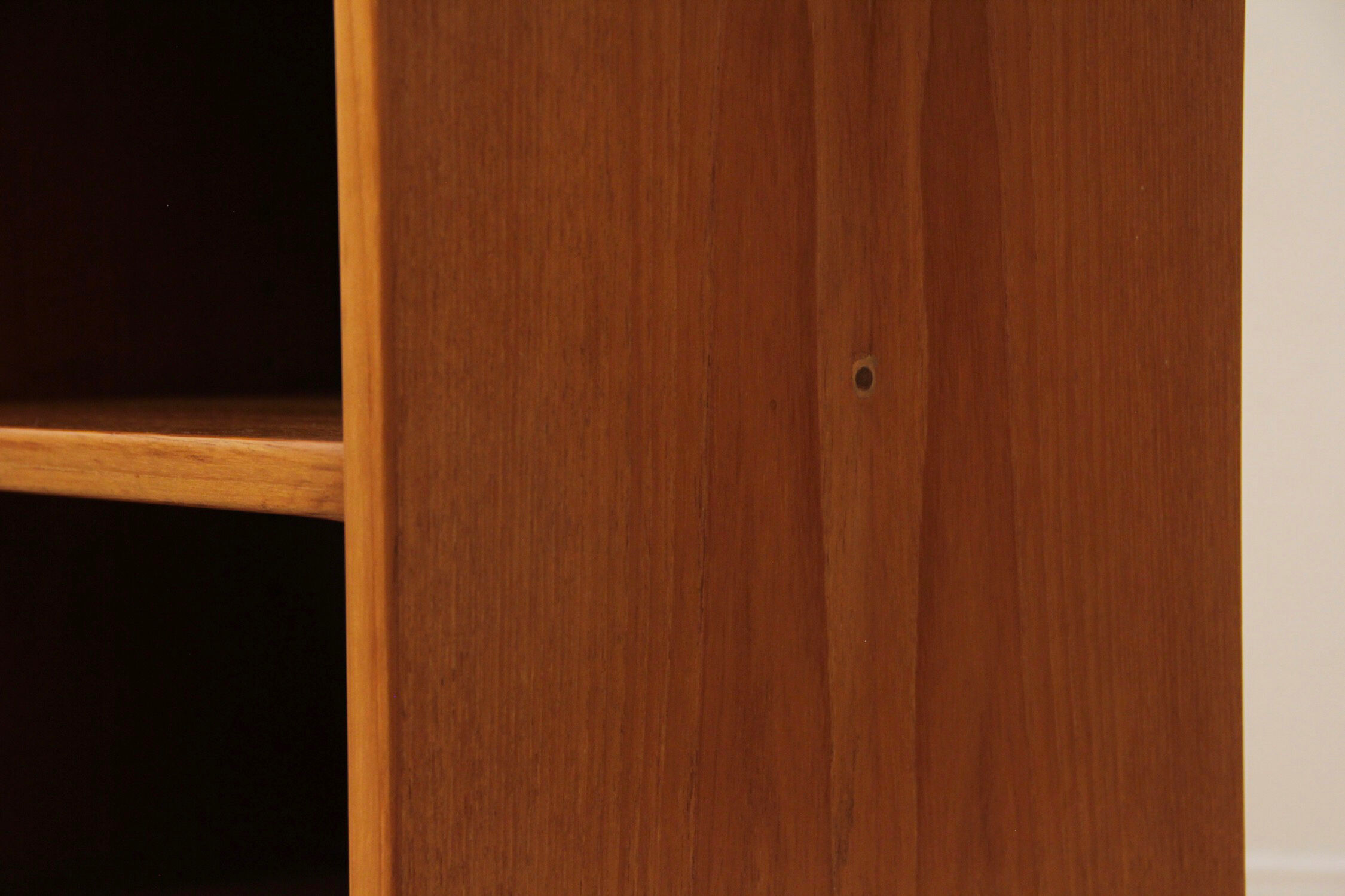 Danish teak media record folder sideboard