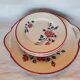 Service a gâteau en faience à decor floral