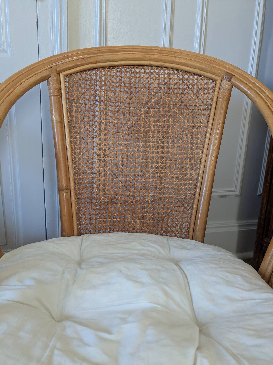 Pair of rattan armchairs