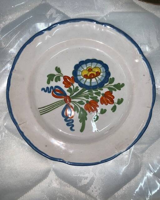 Hand-painted earthenware plate