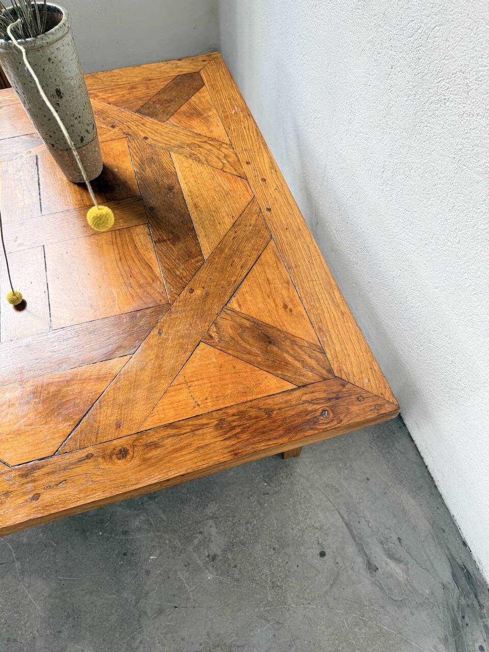 1940s inlaid oak coffee table
