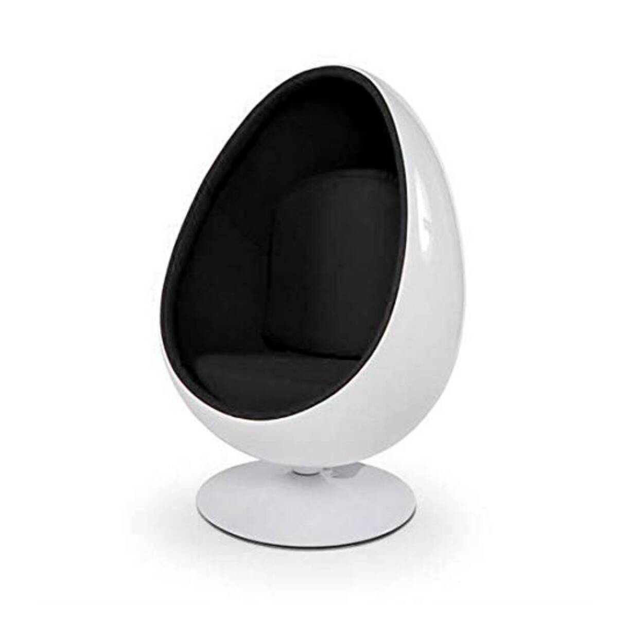 Large model Egg chair white black Giovanni Marchesi