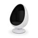Large model Egg chair white black Giovanni Marchesi