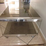70's coffee table in smoked glass