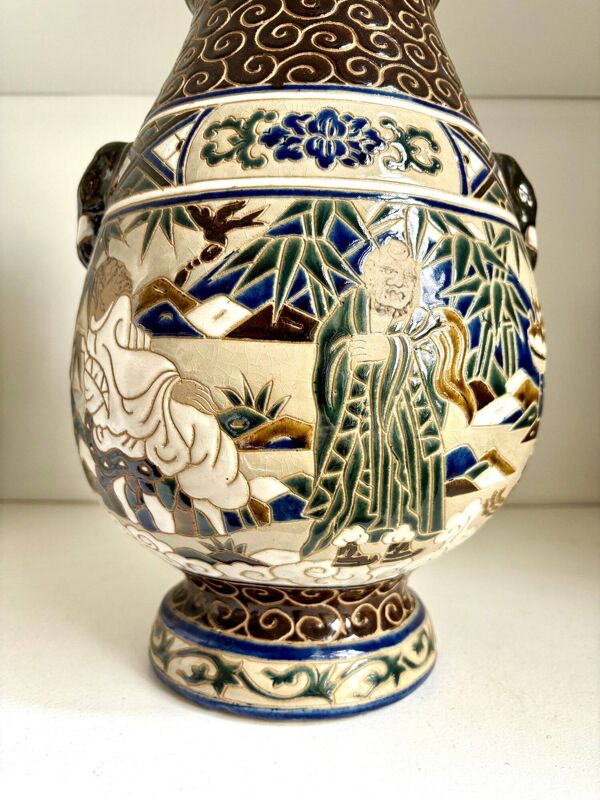 Vase polychrome en grès de Biên Hoa - Vietnam