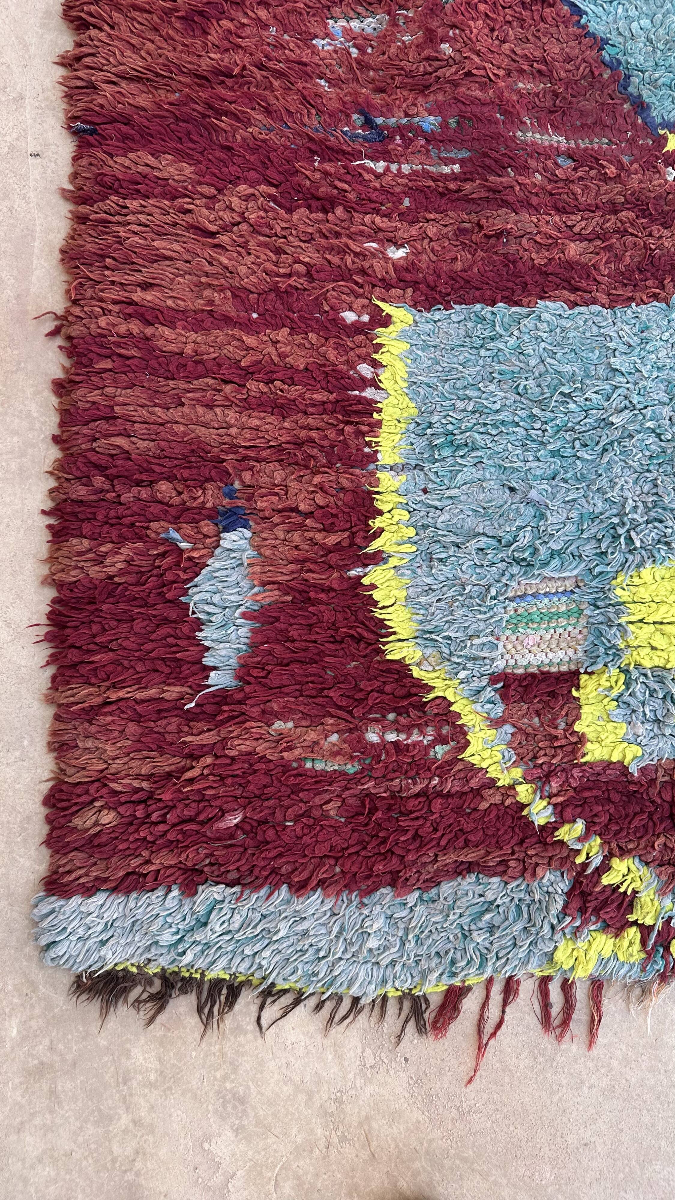 Red Boujad Moroccan rug - 110 x 323 cm