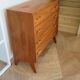 Cabinetmaker's chest of drawers - 4 drawers - golden oak - with oblique profile - compass feet - 1950