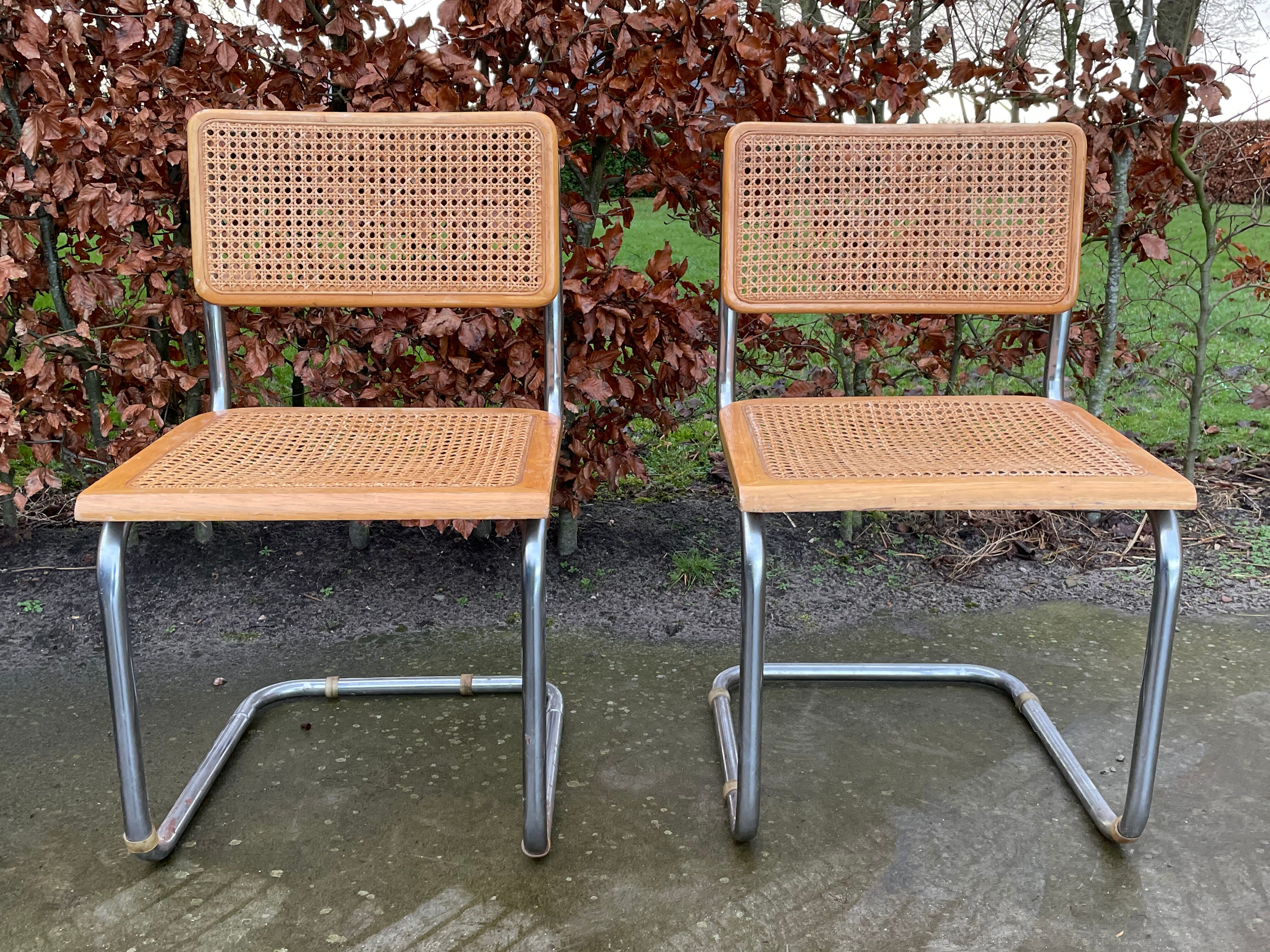 Lot of 2 chairs model Cesca by Marcel Breuer