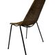 Chaise de bureau vintage en rotin Gian Franco Legler des années 1950
