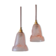 Pair of art nouveau style pendants in pink molded glass