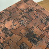 Brutalist coffee table, hammered copper 70 – in the style of H. Lilienthal.