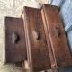 Antique Louis Philippe table in solid cherry and oak with 3 drawers