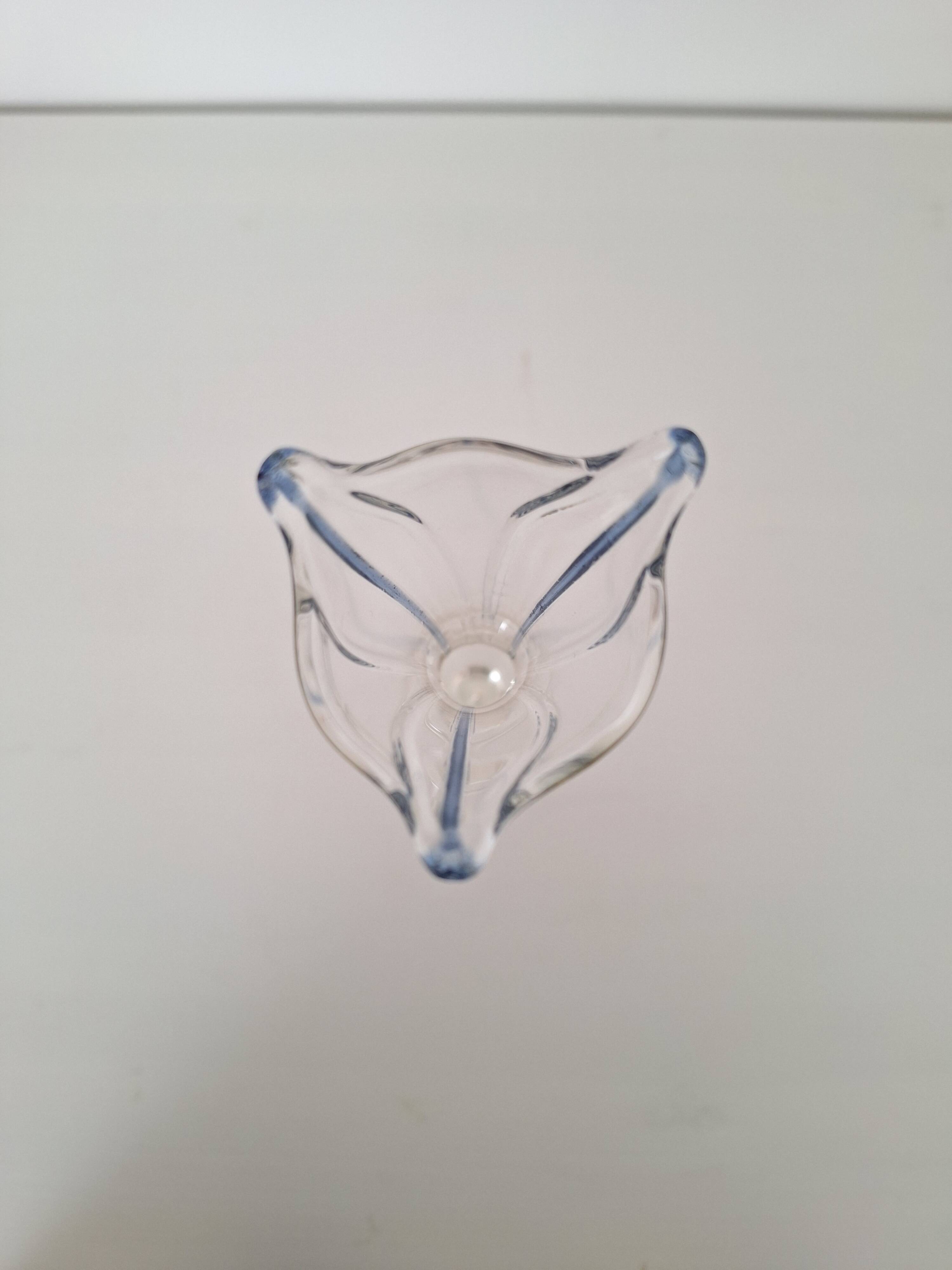 80s blue glass soliflore