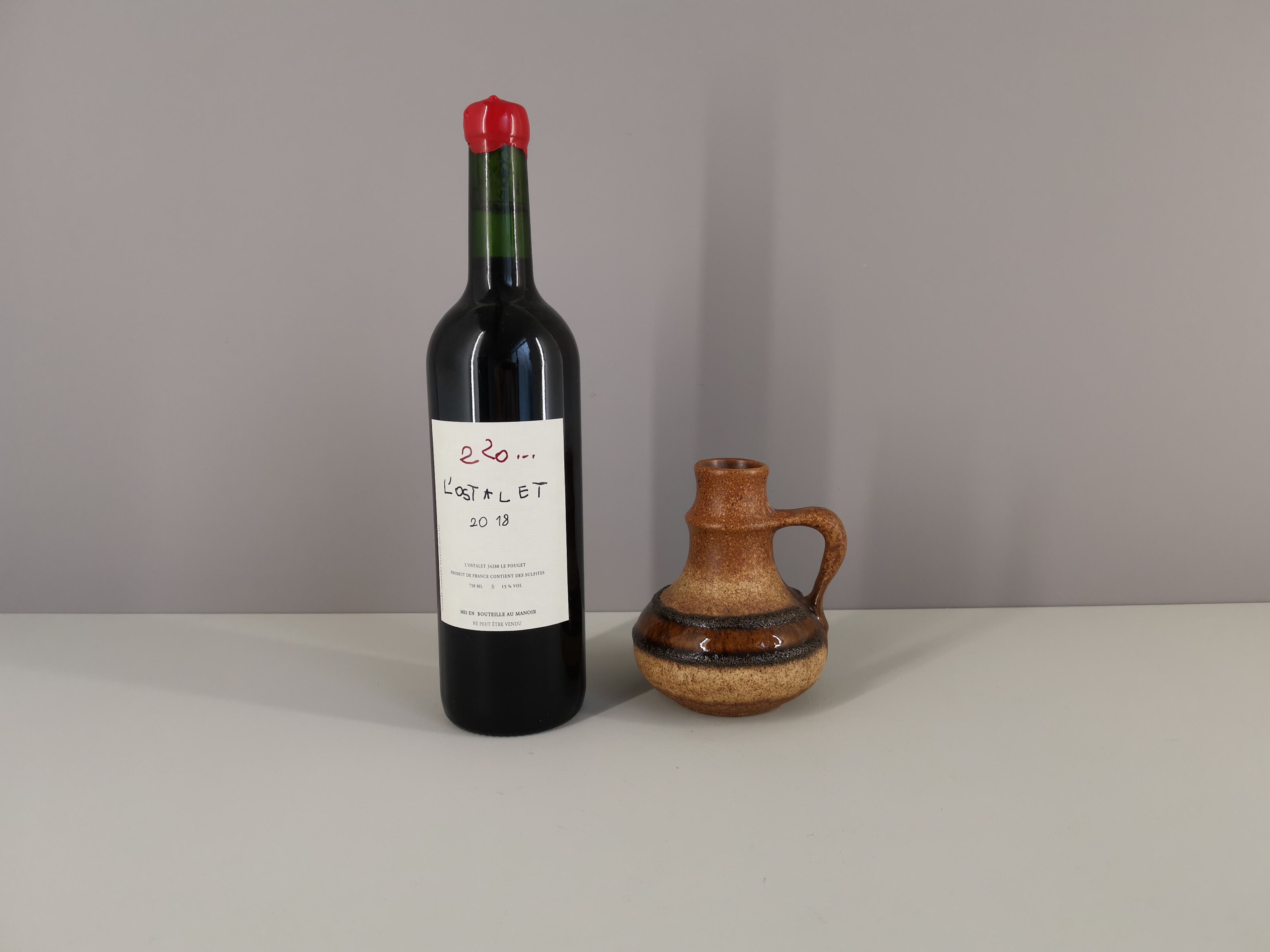 French soliflore vase in enamelled sandstone, 50