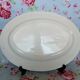 Oval dish old art deco red and green geometric shapes