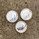 3 floral stoneware plates