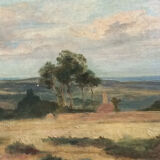 Landscape painting Tuscany 19th century.