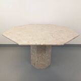 Vintage 70s 80s Octagonal Marble Dining Table