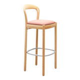Bruno Rey style high chair in pale red and beech
