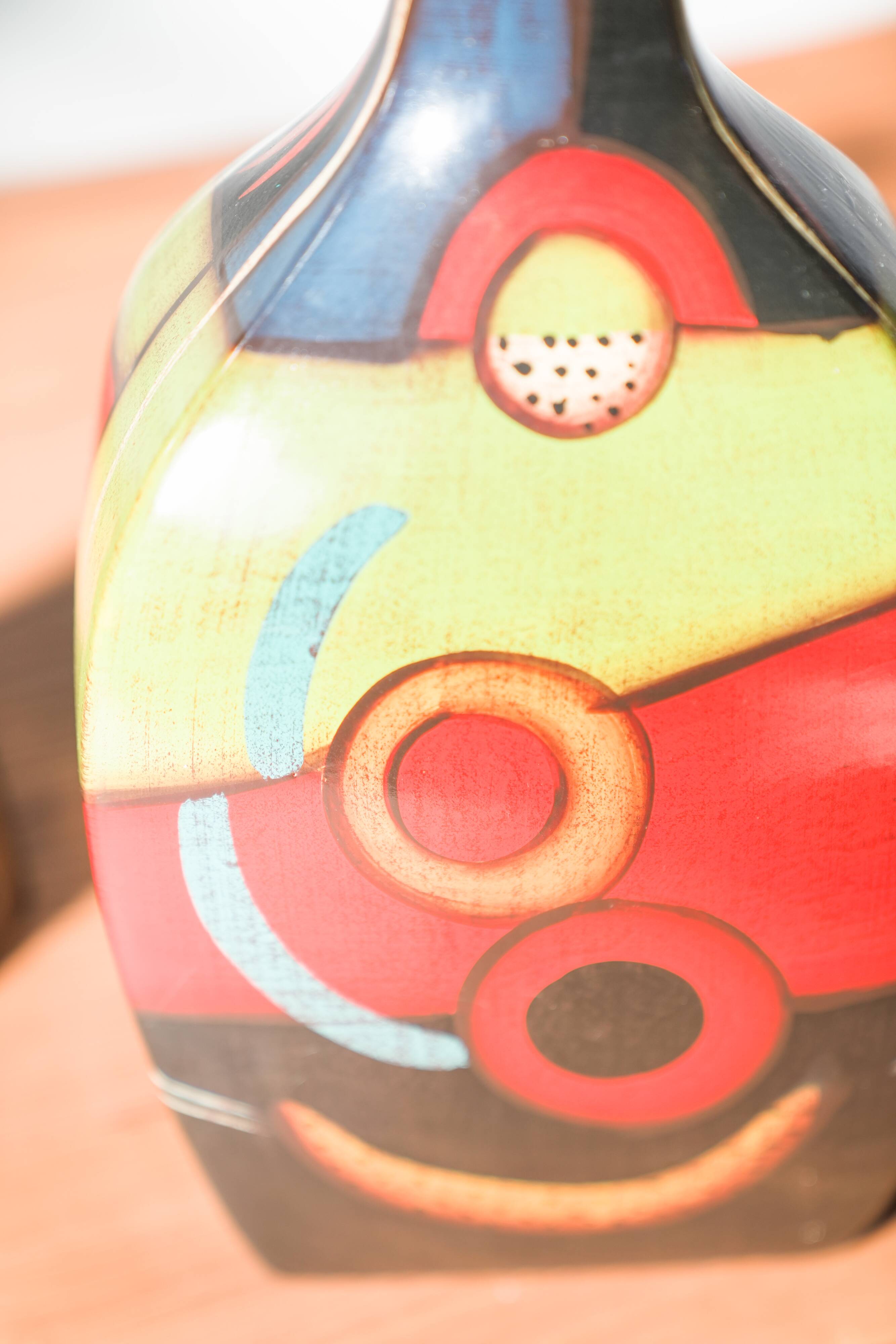1970s-80s Hand-Painted Terracotta Vases
