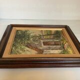 Landscape tableau of the countryside, canvas mounted on panel, signed.