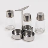 Set of condiments Marianne Denzel salt and pepper, Berndorf, Austria, 1960s