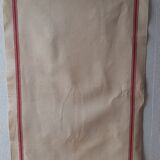 Set of 6 old tea towels metis color ecru red stripes