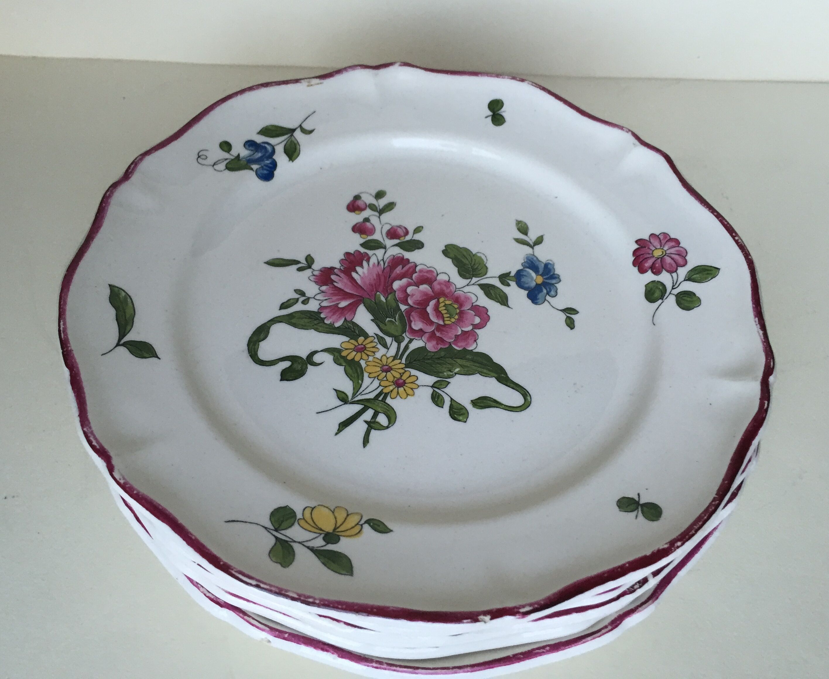 Ensemble de 6 assiettes à dessert Vieux St Amand