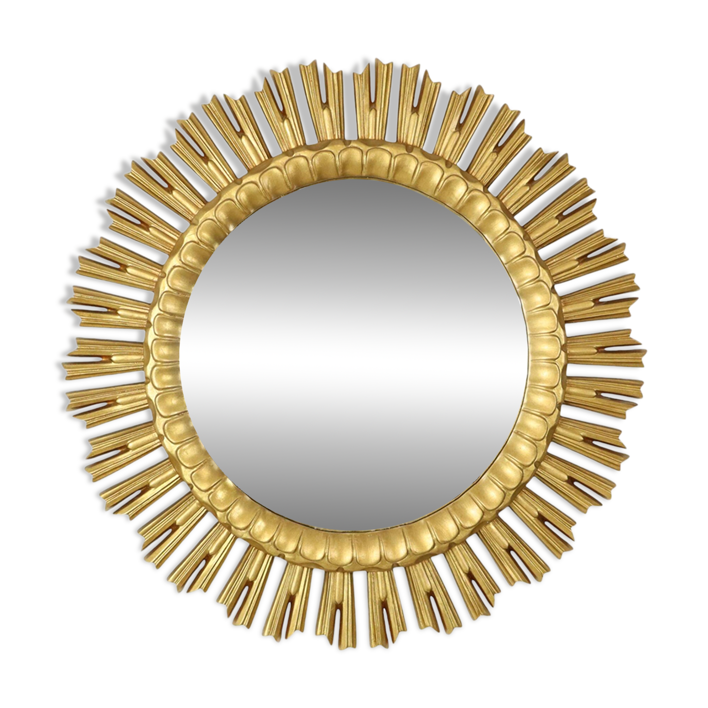 XL Gold-colored Sun Mirror Sunburst Witch's Eye Resin 60cm