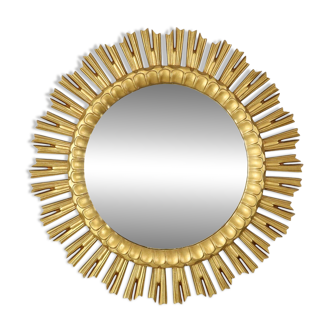 XL Gold-colored Sun Mirror Sunburst Witch's Eye Resin 60cm