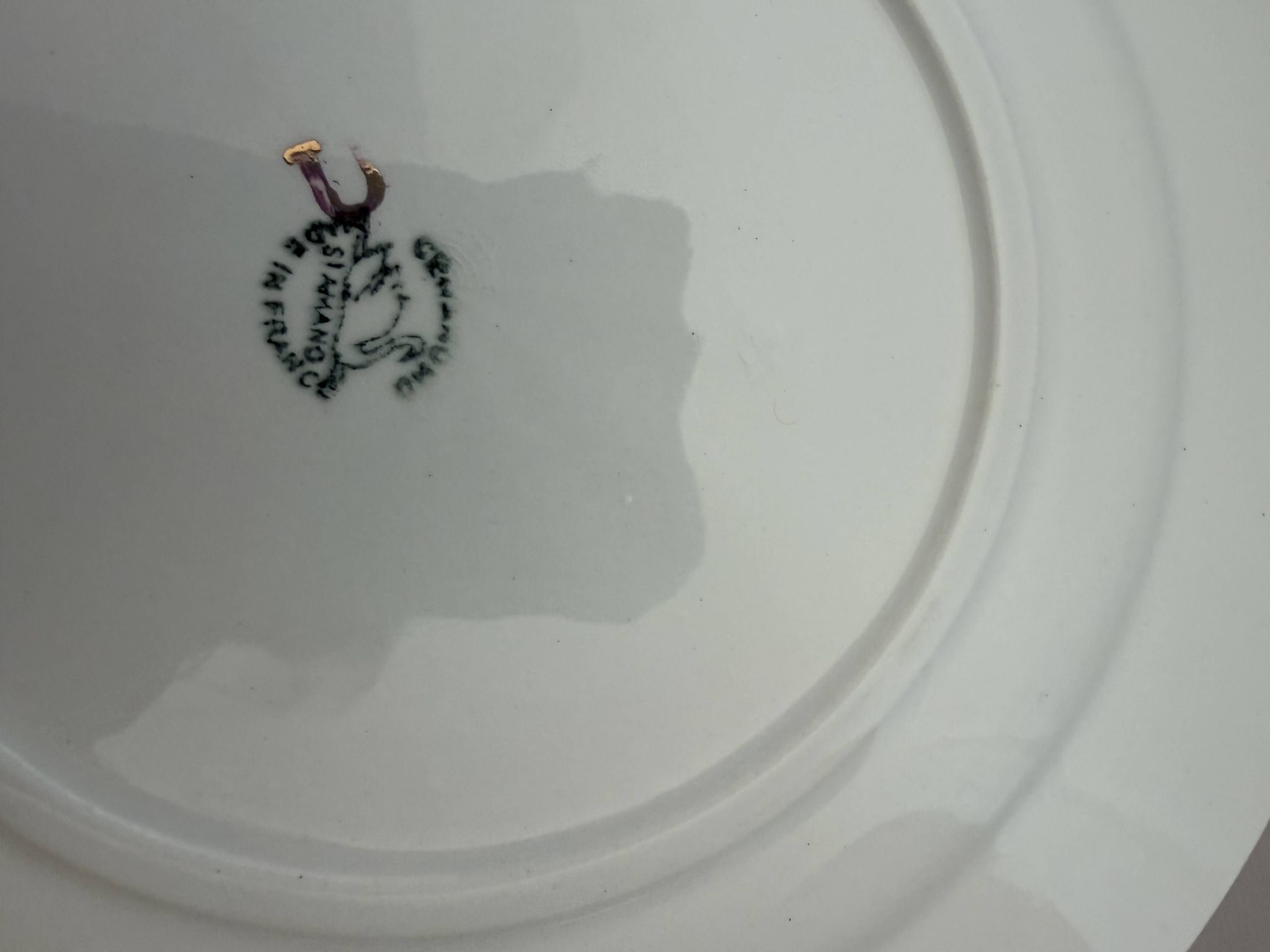 4 dessert plates in porcelain from St Amand 191105