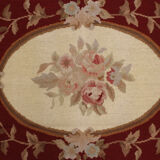 New handmade floral red wool needlepoint tapestry area rug- 91x152cm