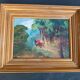 Oil painting, horseback riding in the forest