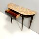 Ebonized Beech Console with a Demilune Macchiavecchia Marble Top attr. to Paolo Buffa