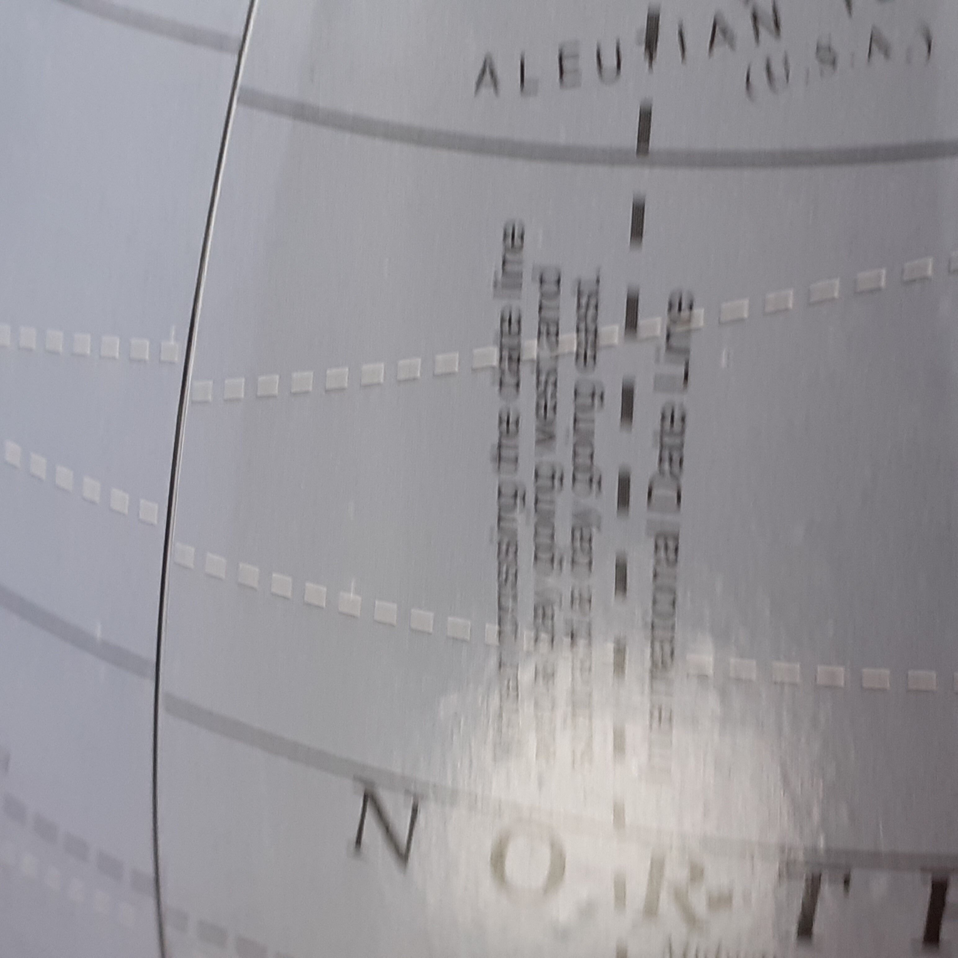 Vintage world map, chrome base