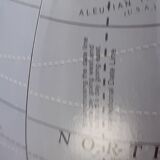 Vintage world map, chrome base