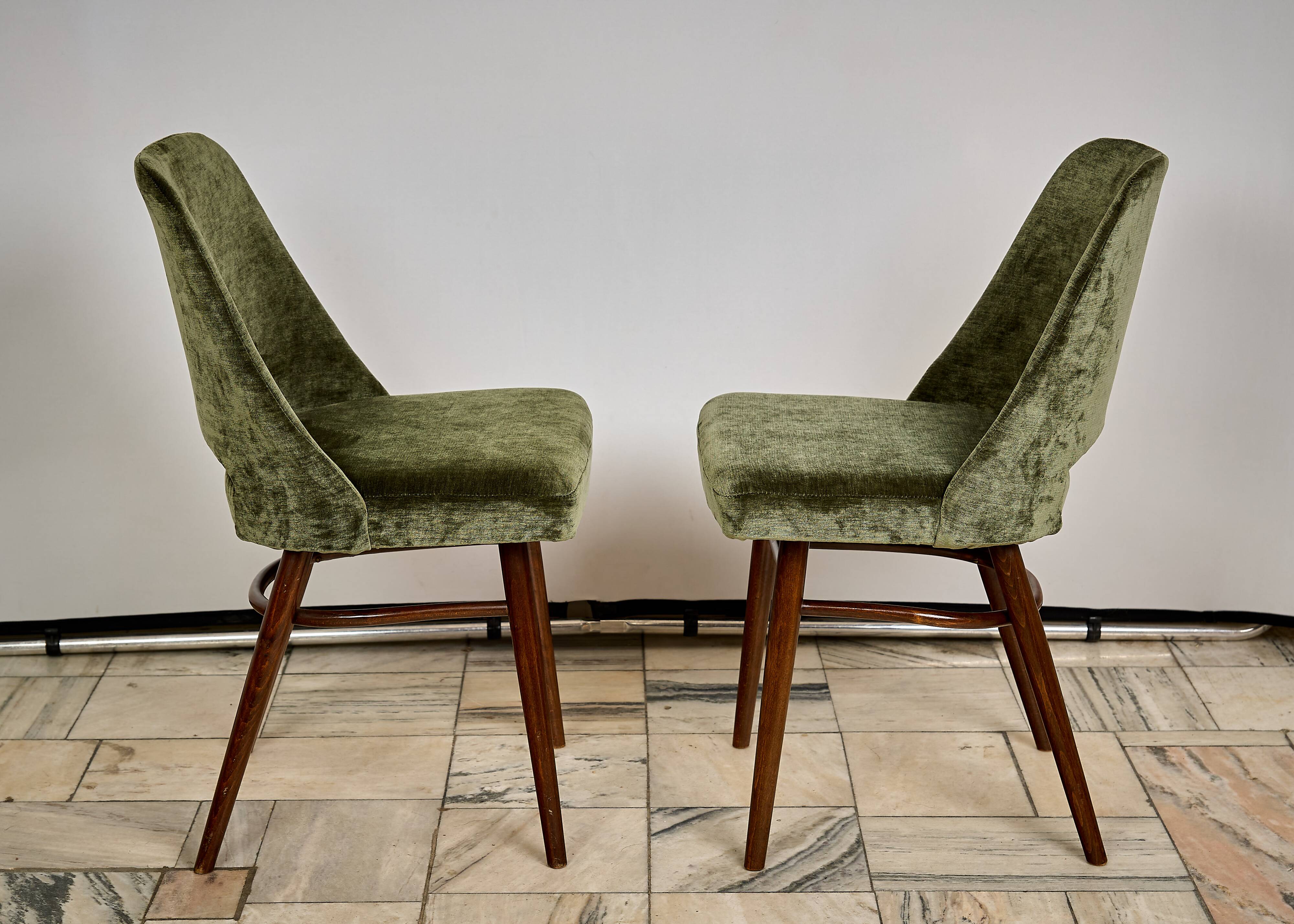 Set of four chairs designed by Radomir Hoffman, TON Czechoslovakia, 1960s.