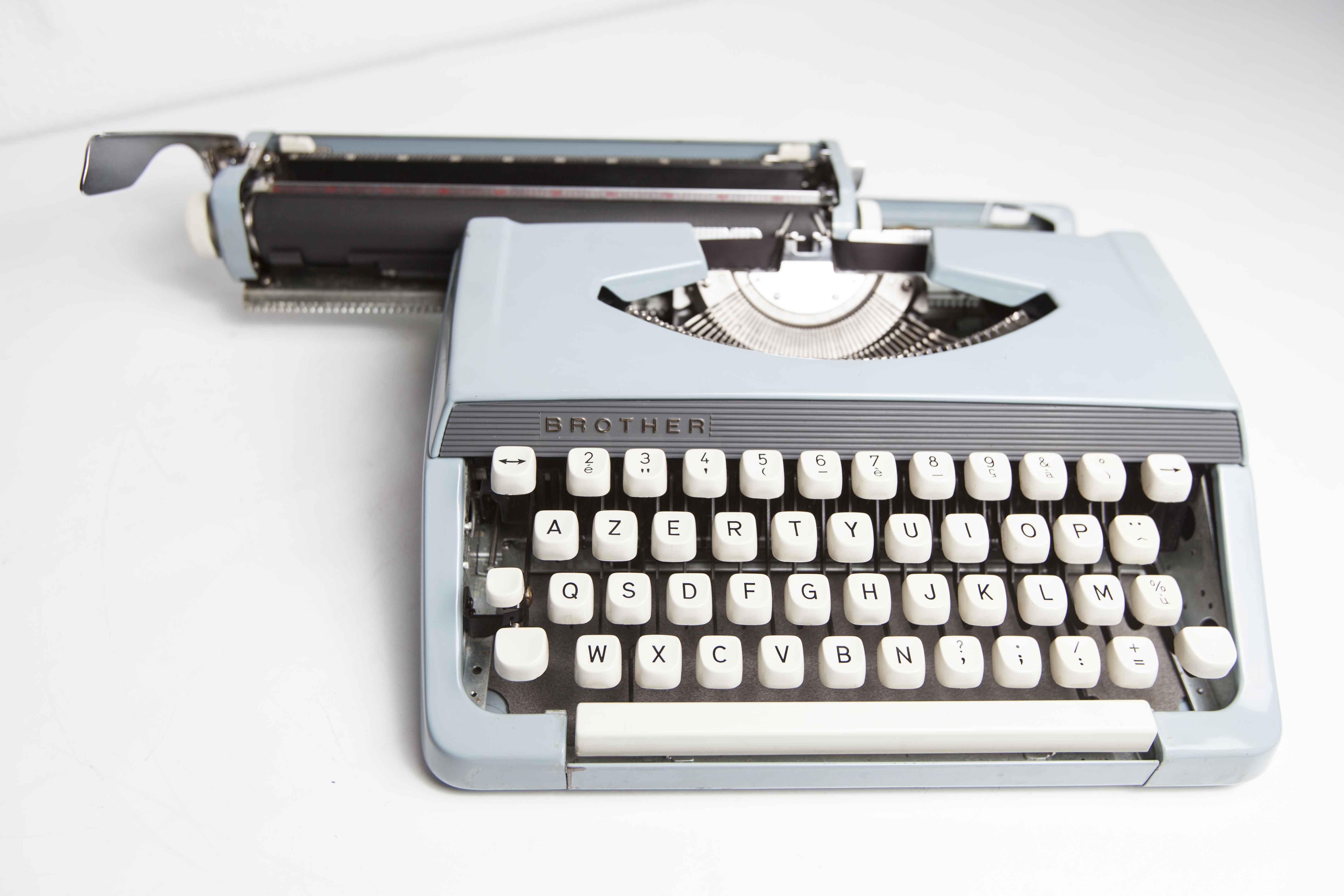 Sky Blue Brother Typewriter from 1980