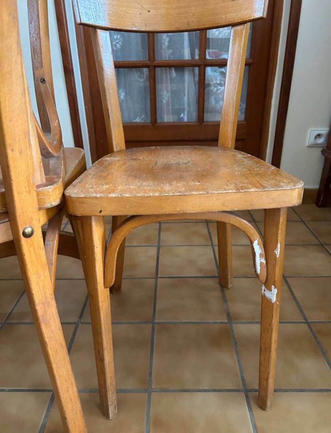 Set of 5 Baumann wooden chairs
