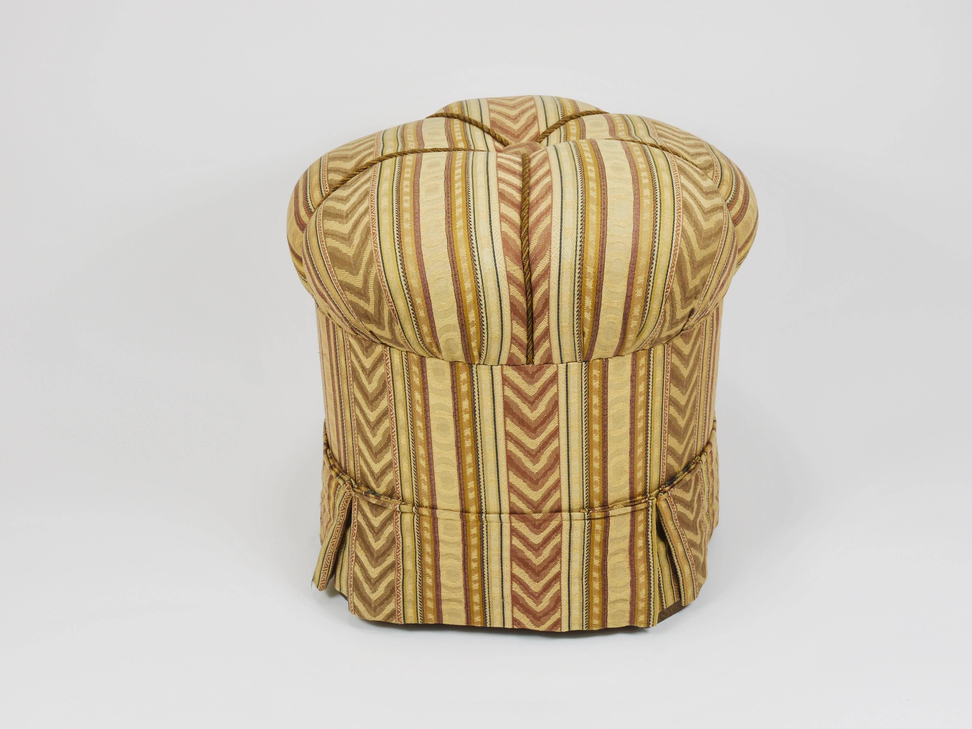 Art Deco Stool Friedrich Otto Schmidt, Pouf, Original Condition, Vienna, 1920s