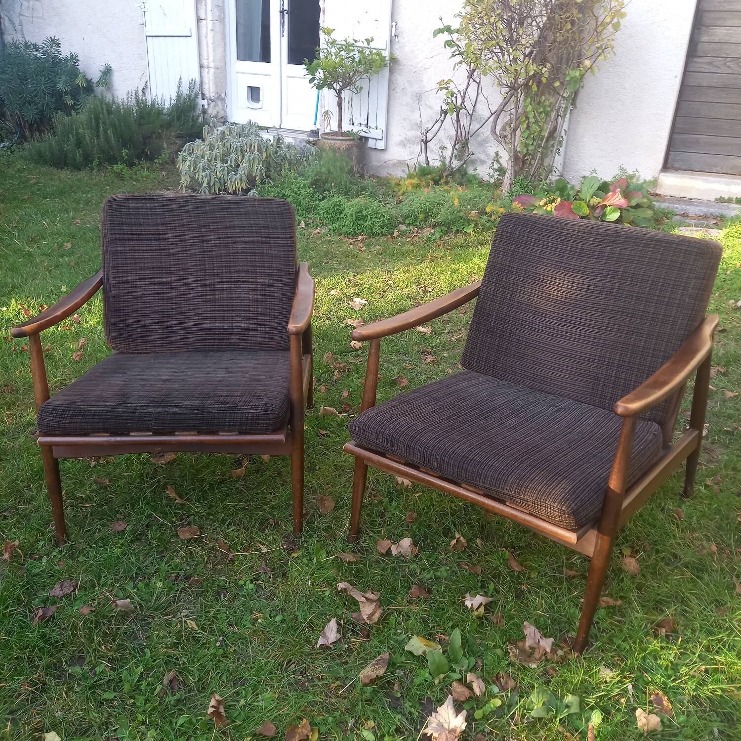 Pair of Scandinavian-style armchairs