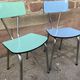 2 mismatched formica chairs mid century vintage 1960