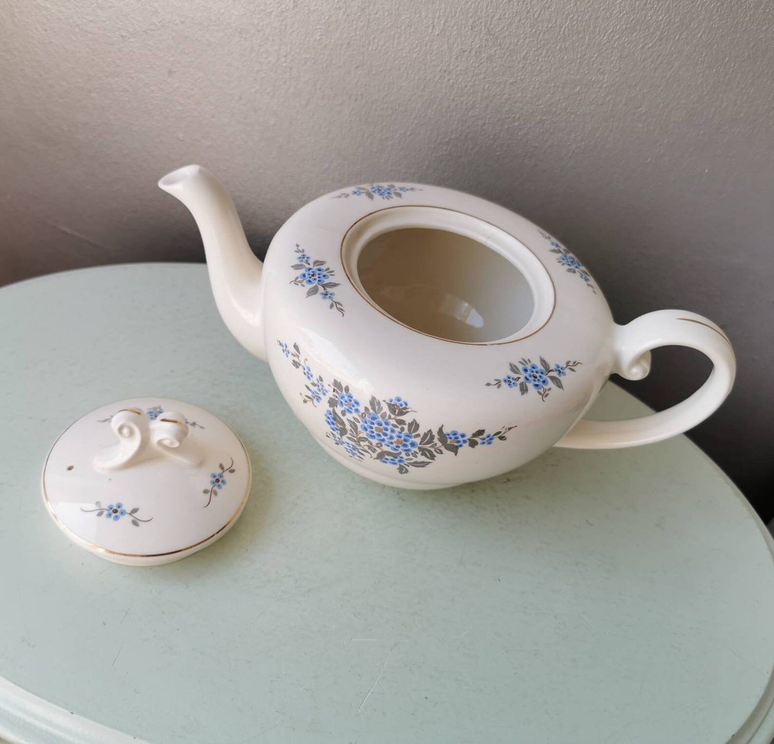 Mid-century porcelain teapot P. Regout Maastricht 1950s