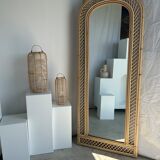 Rattan foot mirror with braces H:2m